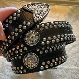 URBAN OUTFITTERS Shining Rhinestone Belt Studded With Diamond Belt Women L